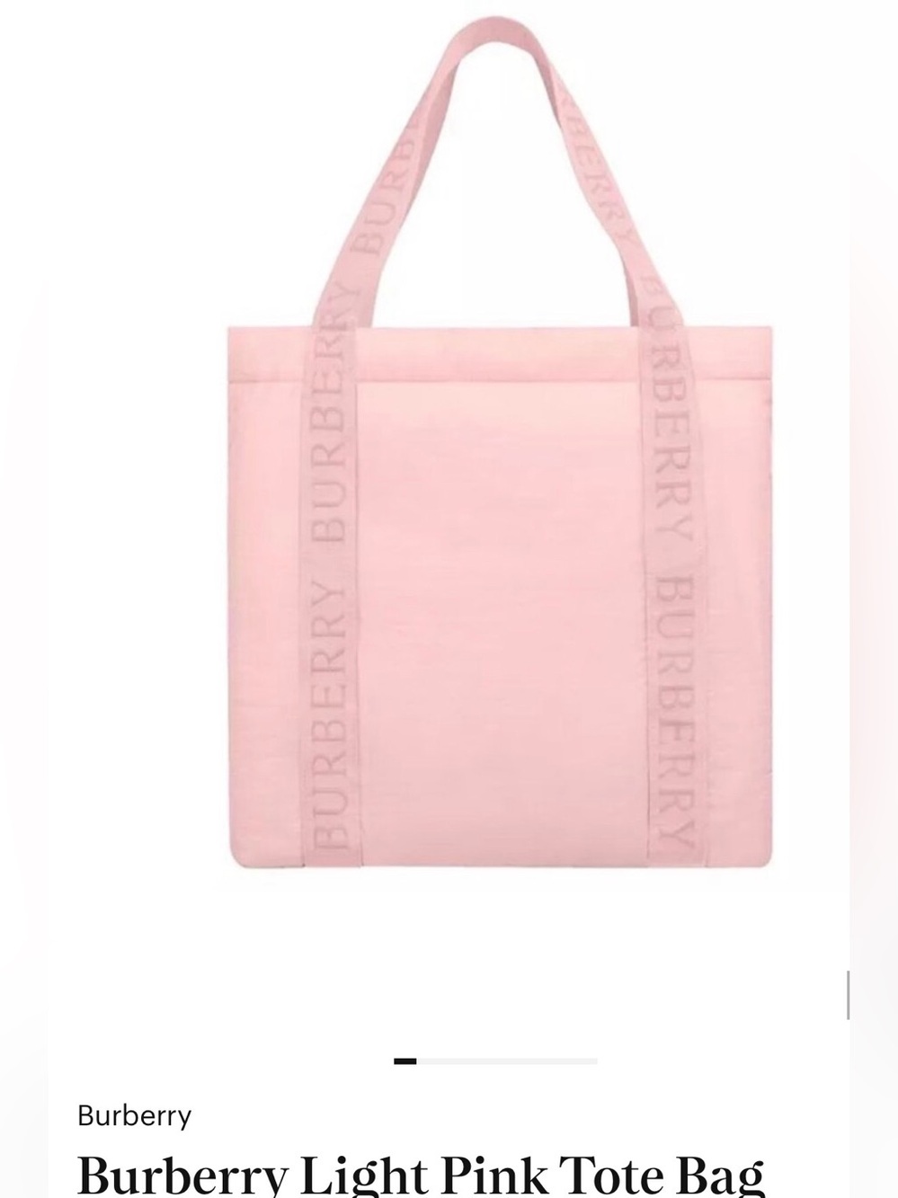 NWT Burberry Pink Logo Strap Tote
